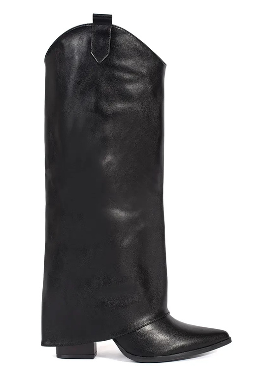 Juodos spalvos ilgaauliai batai ant...