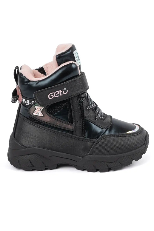 Juodos spalvos mergaitiški batai su... Juodos spalvos mergaitiški batai su...