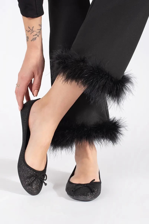 Juodos spalvos  balerinos su blizgučiais