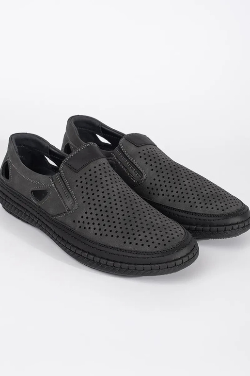 Pilkos spalvos vyrų ažūriniai batai Pilkos spalvos vyrų ažūriniai batai