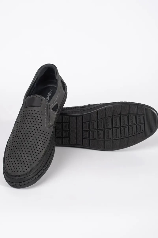 Pilkos spalvos vyrų ažūriniai batai Pilkos spalvos vyrų ažūriniai batai