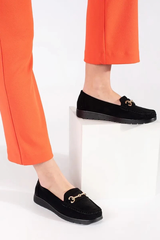 Juodos spalvos moteriški mokasinai iš...