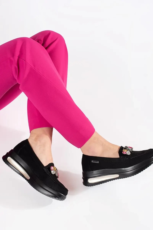 Mokasinai iš zomšos su platforma ir...