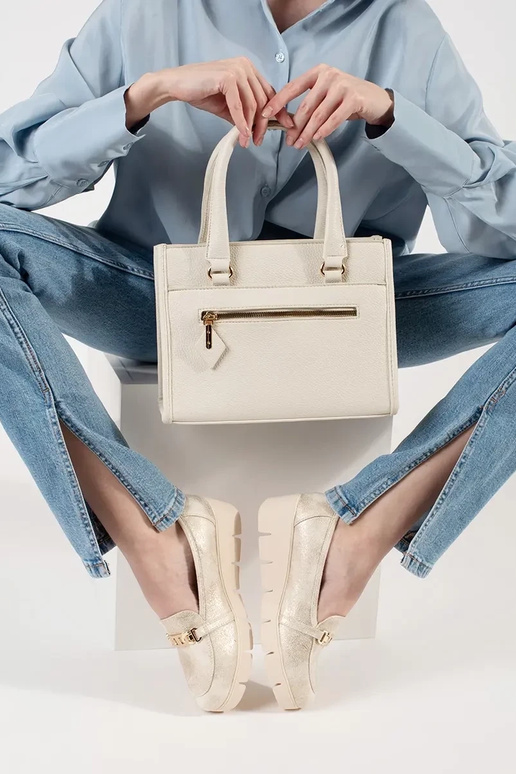 Ryškiai smėlio spalvos rankinė su...