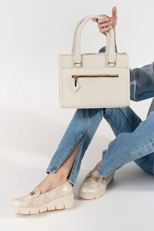 Ryškiai smėlio spalvos rankinė su...