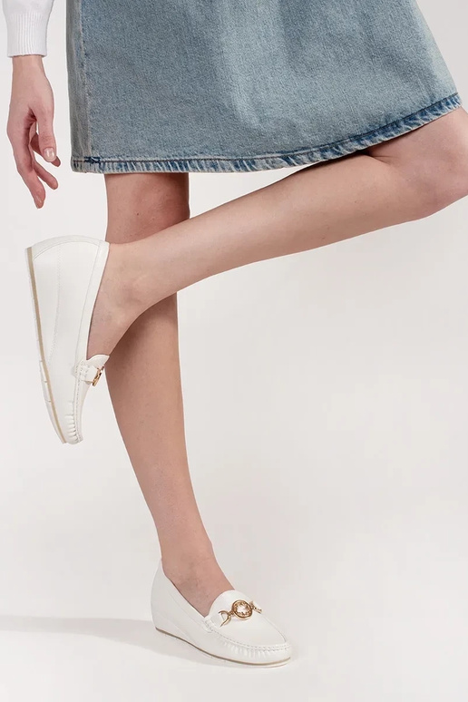 Baltos mokasinai ant platformos Baltos mokasinai ant platformos