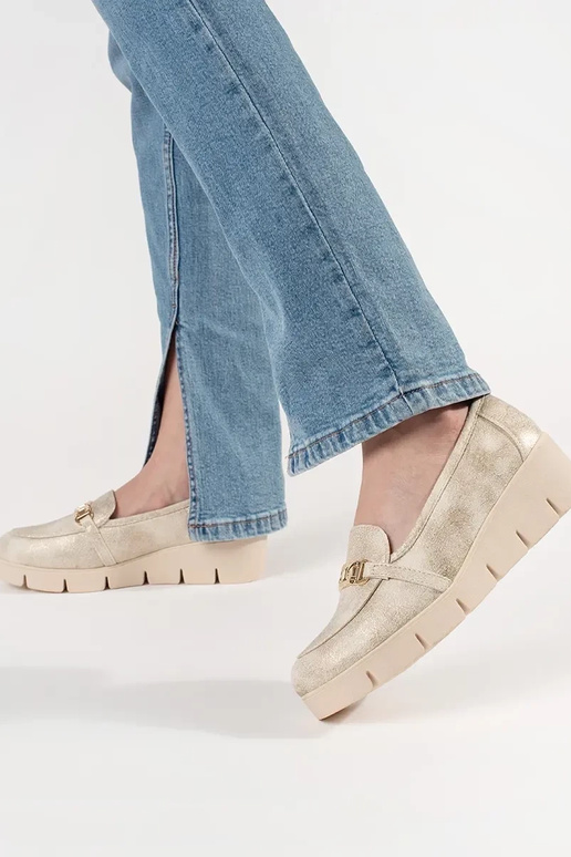 Aukso spalvos mokasinai ant... Aukso spalvos mokasinai ant...