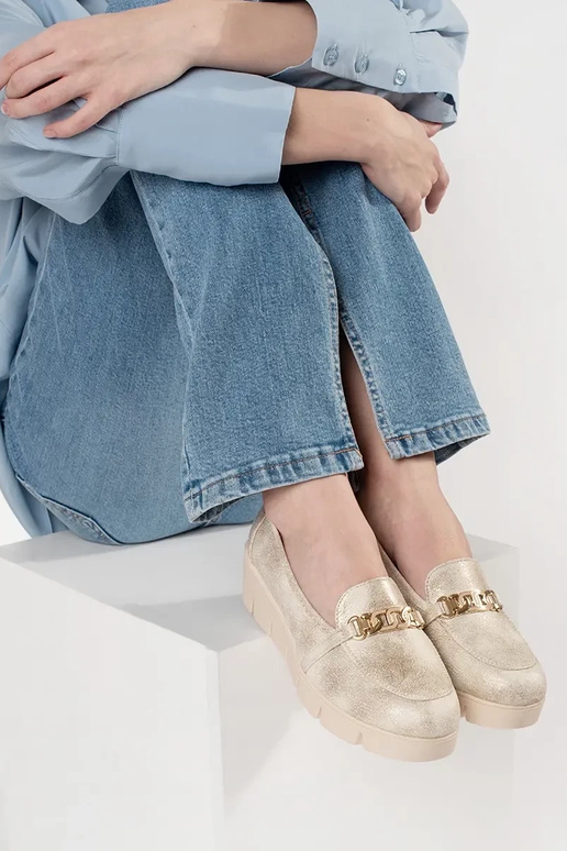 Aukso spalvos mokasinai ant... Aukso spalvos mokasinai ant...
