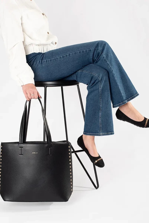 Didelė juoda rankinė shopper su...