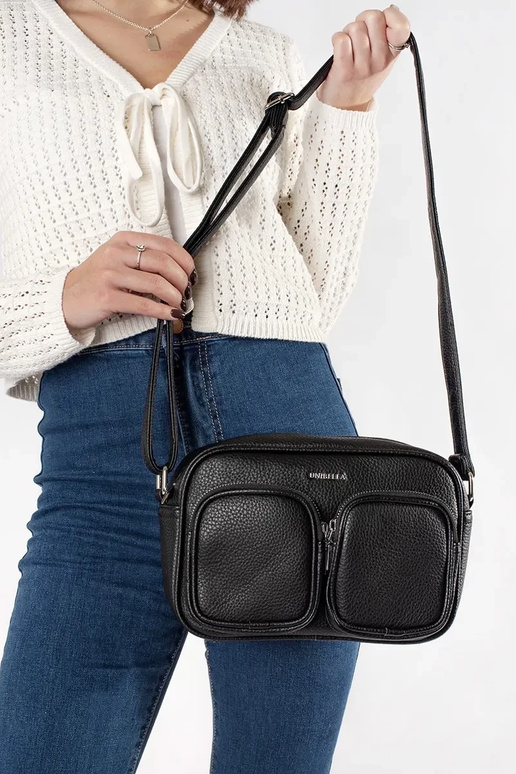 Juoda mažai rankinė su kišenėmis