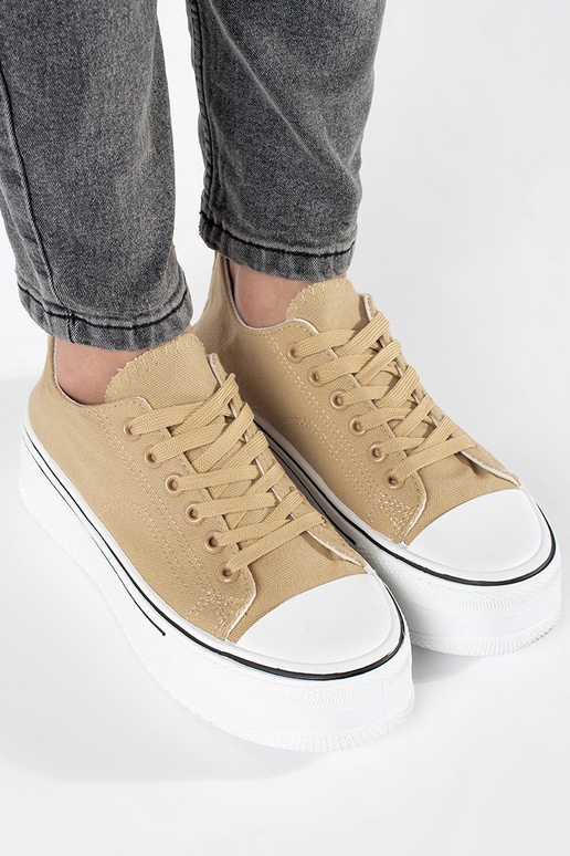 Smėlio spalvos sportiniai bateliai su...