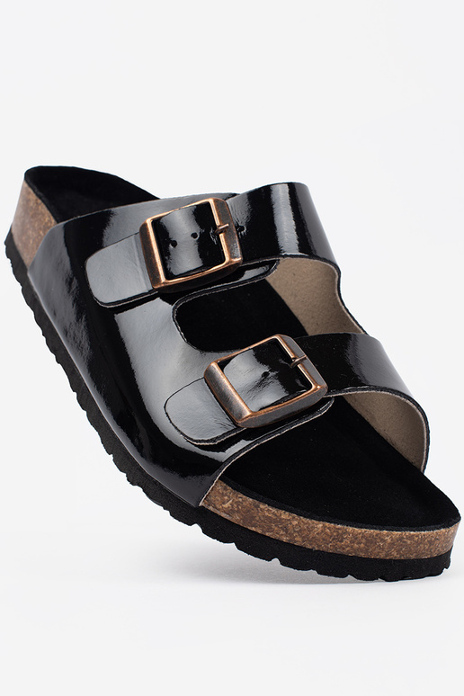 Juodi šlepetės ant plokščio pado Juodi šlepetės ant plokščio pado