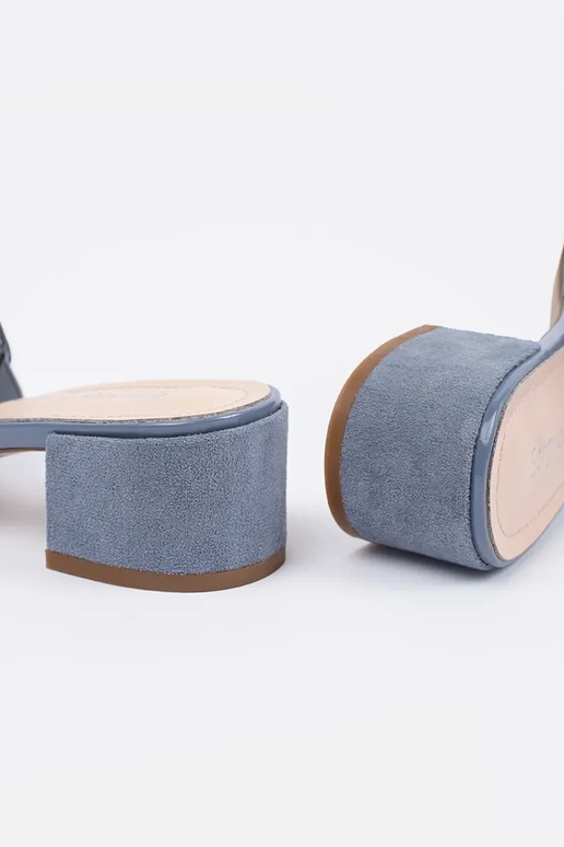 mėlynos spalvos šlepetės ant...