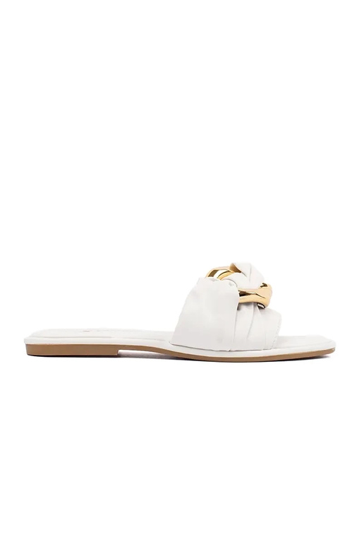 Moteriškos šlepetės bute baltos spalvos