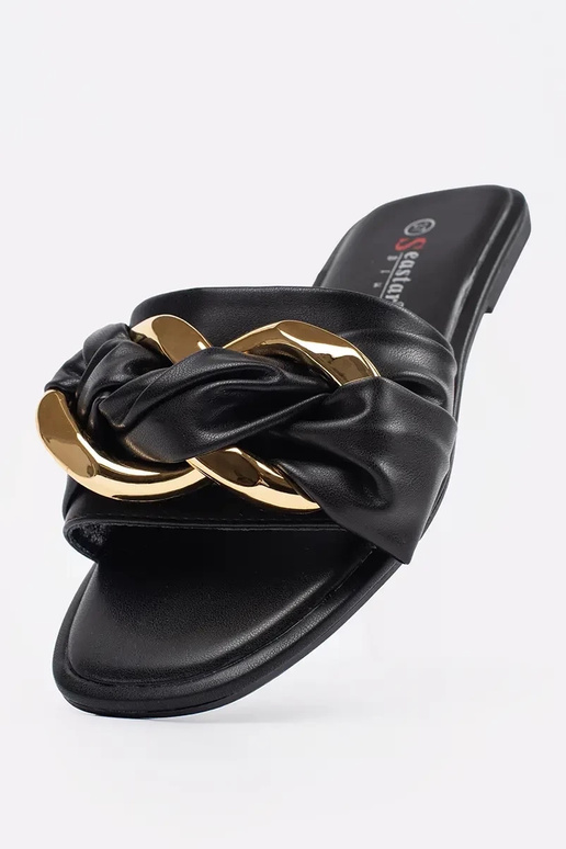 Moteriškos šlepetės bute juodos spalvos