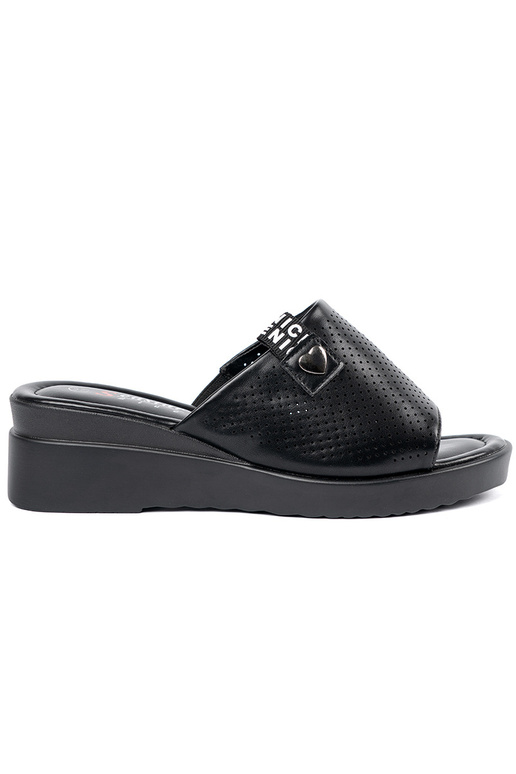 Ažūrinės šlepetės su platforma juodos...