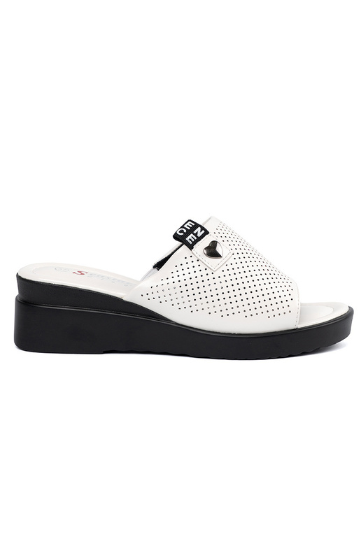 Ažūrinės šlepetės su platforma baltos...