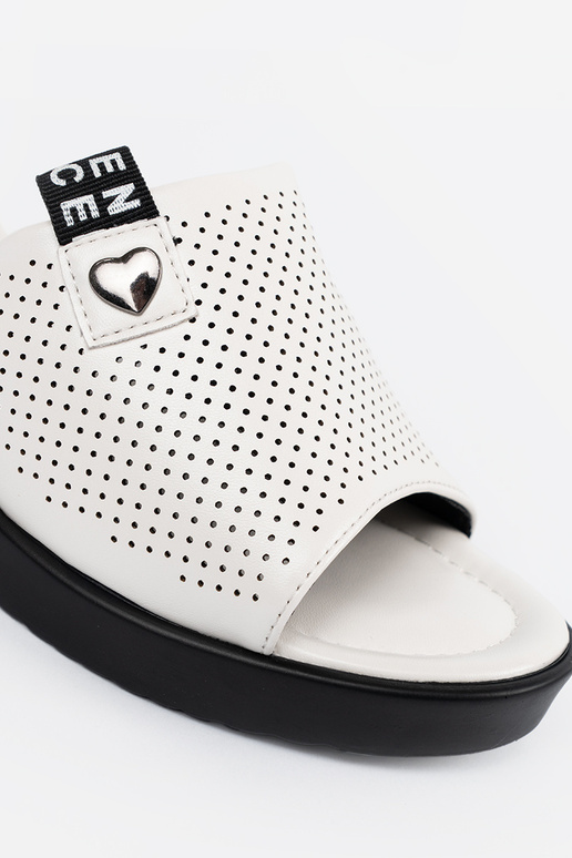 Ažūrinės šlepetės su platforma baltos...