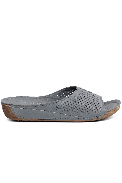 Odinės šlepetės pilkos spalvos