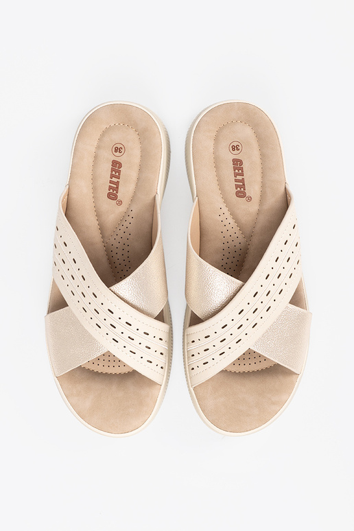 Šlepetės su platforma dramblio kaulo...