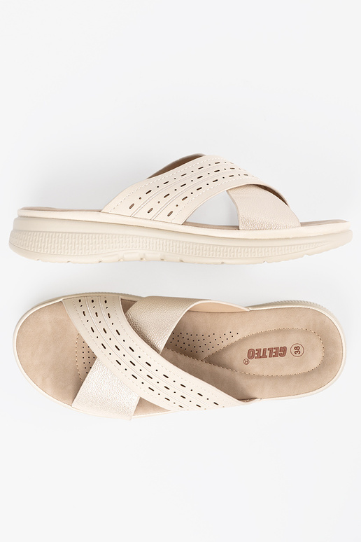 Šlepetės su platforma dramblio kaulo...