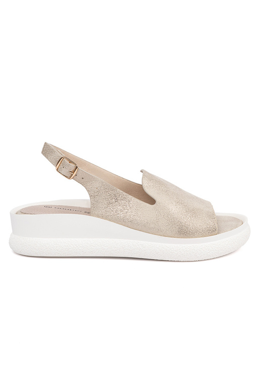 Aukso spalvos patogūs sandalai moterims