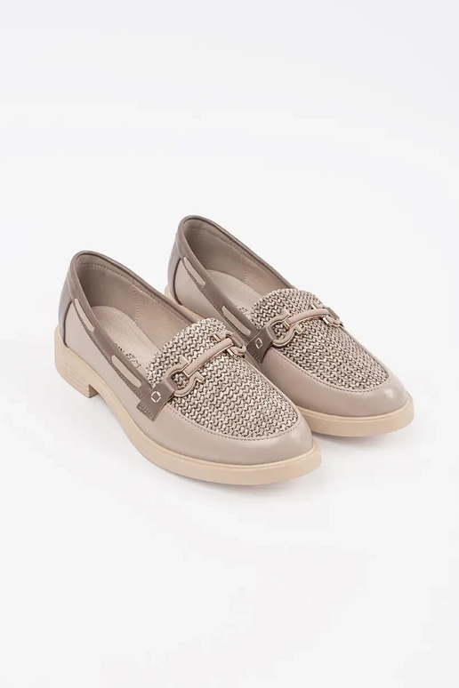 smėlio spalvos mokasinai su odine įklote smėlio spalvos mokasinai su odine įklote