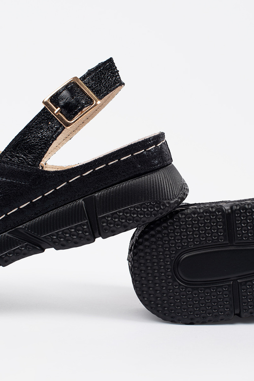 Juodos spalvos plokščios basutės Juodos spalvos plokščios basutės