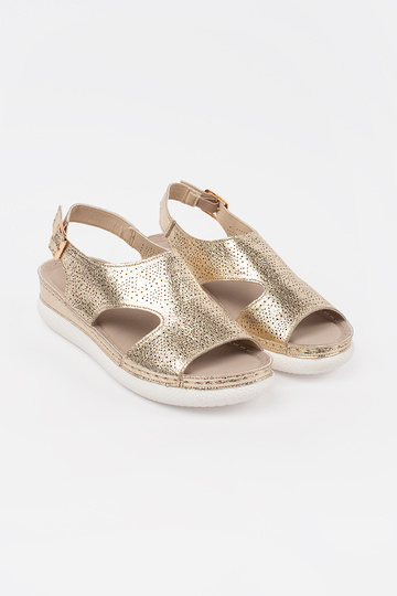 Aukso spalvos sandalai ant... 2