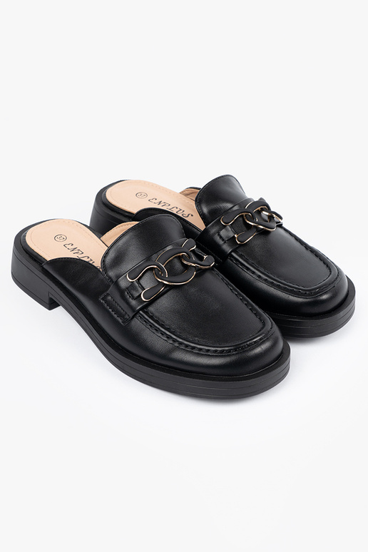 Juodos spalvos šlepetės iš dirbtinės...