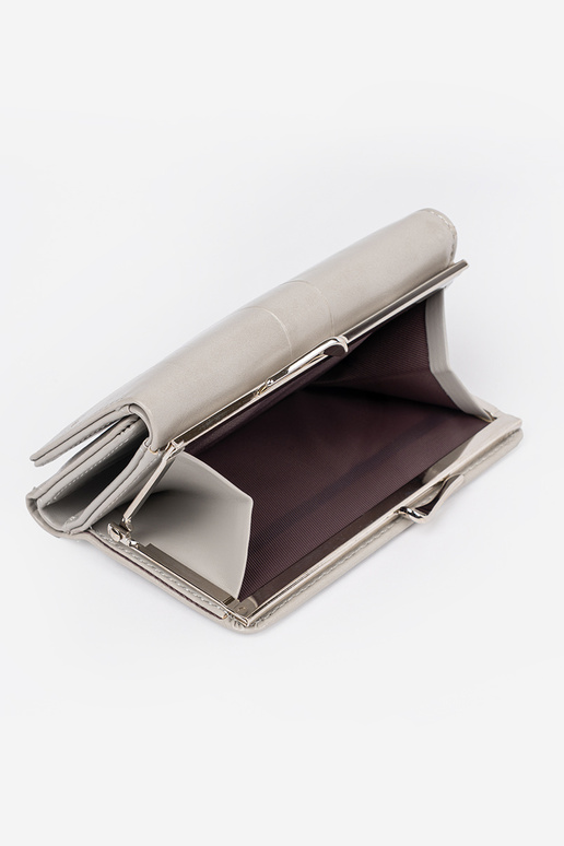 Pilkos spalvos moteriška piniginė iš... Pilkos spalvos moteriška piniginė iš...