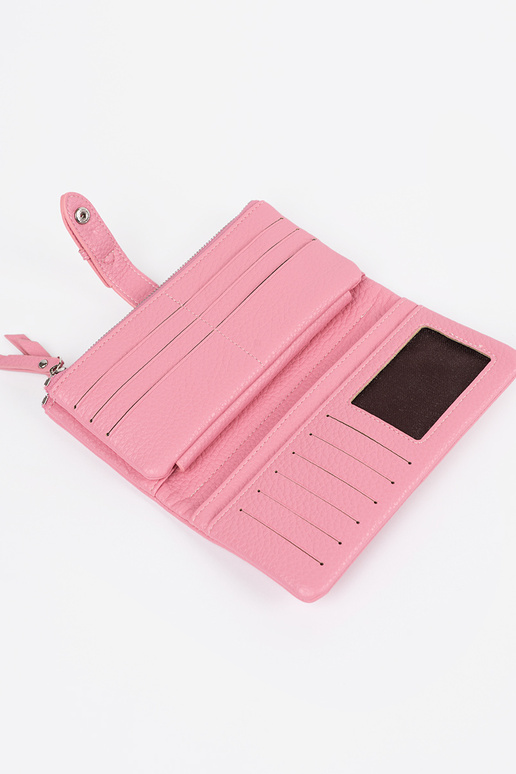Rožinė moteriška piniginė su skyriais