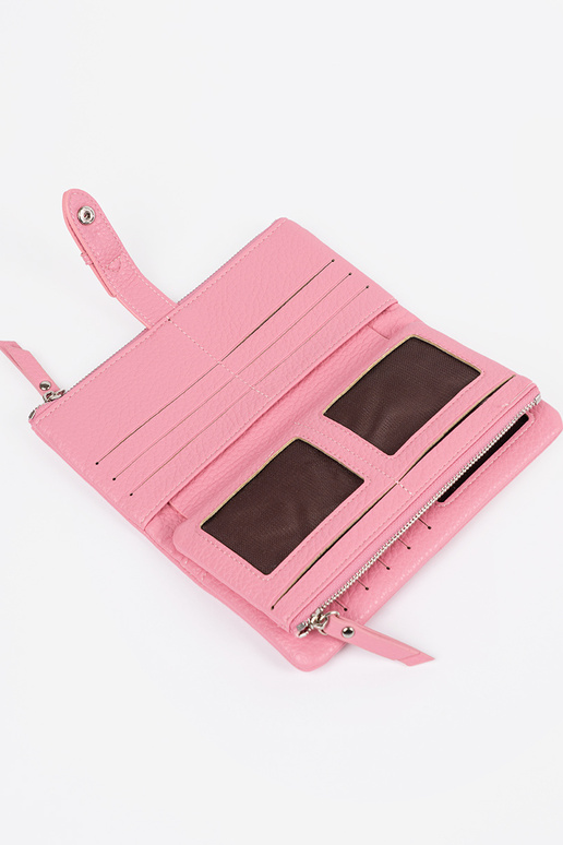 Rožinė moteriška piniginė su skyriais