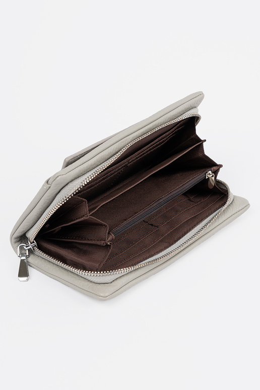 Didelė moteriška piniginė pilkos spalvos