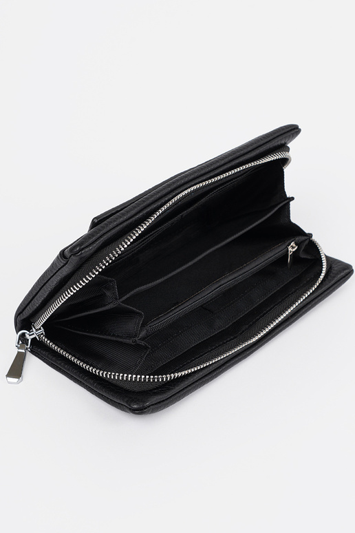 Didelė moteriška piniginė juodos spalvos