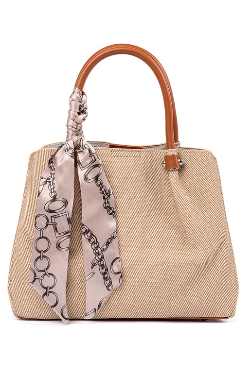 Ruda rankinė su skarele