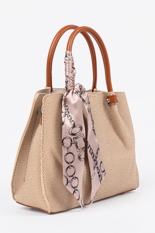 Ruda rankinė su skarele