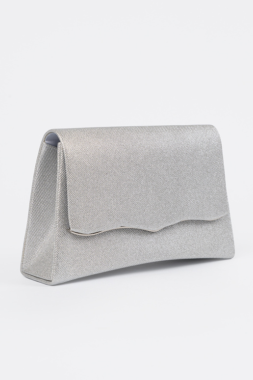 Sidabro spalvos rankinė su grandine