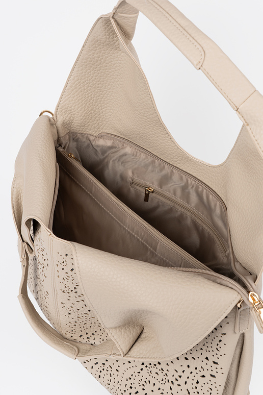 Smėlio spalvos ažūrinė moteriška rankinė