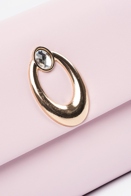 Rožinė rankinė  voko  tipo su sidabro...