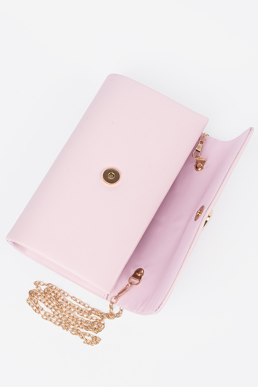 Rožinė rankinė  voko  tipo su sidabro...