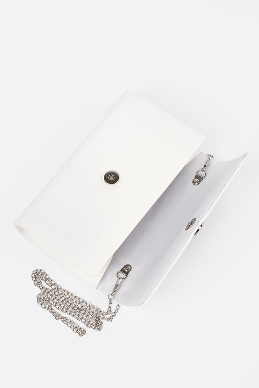 Balta rankinė  voko  tipo su sidabro...