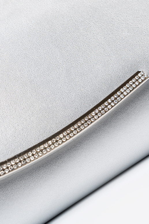 sidabro spalvos  krepšys su grandine