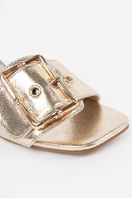 Moteriškos aukso spalvos šlepetės ant...