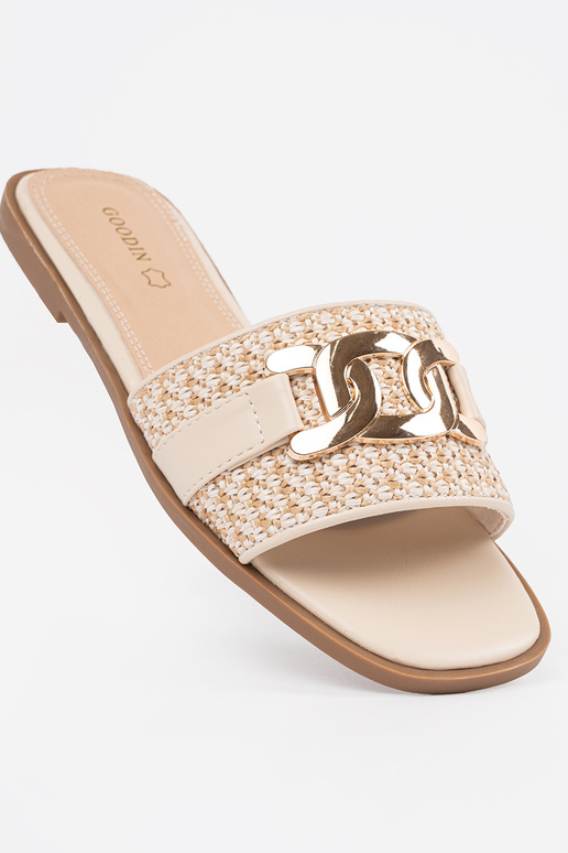 Moteriškos smėlio spalvos šlepetės su... Moteriškos smėlio spalvos šlepetės su...