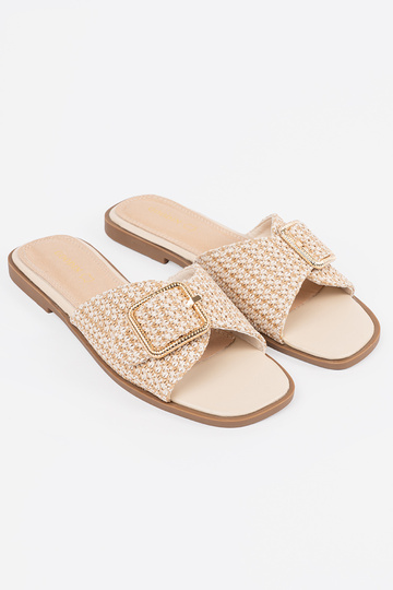 Šlepetės smėlio spalvos su... 2