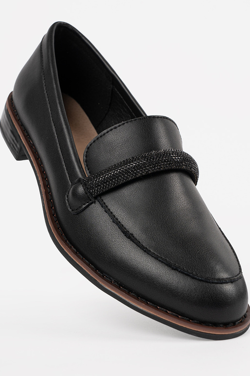 Juodi moteriški mokasinai su odine...