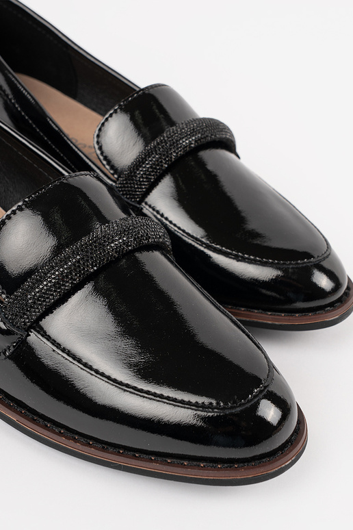 Juodi moteriški mokasinai su odine...