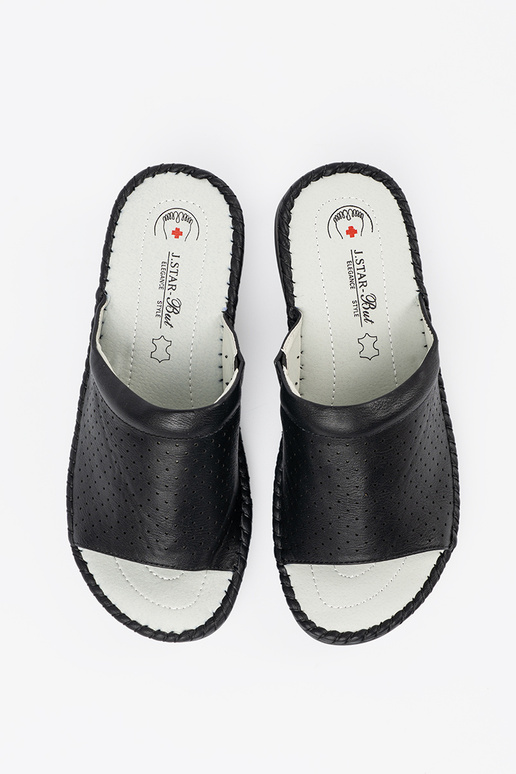 Šlepetės su odiniais įdėklais juodos...