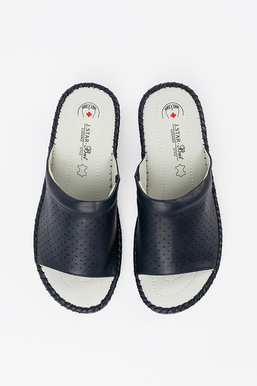 Šlepetės su odiniais įdėklais mėlynos...